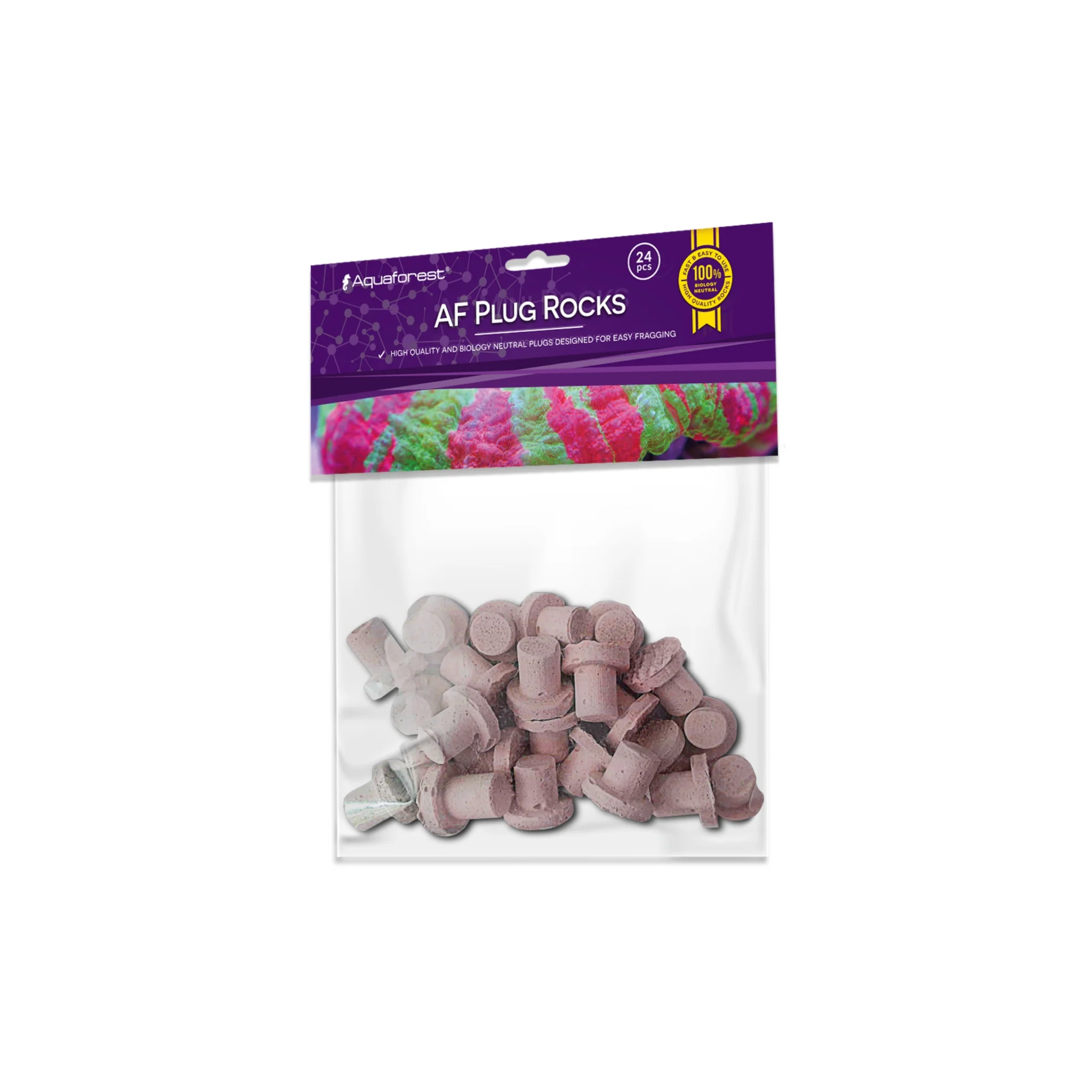 Aquaforest AF Plug Rocks Purple 24pcs