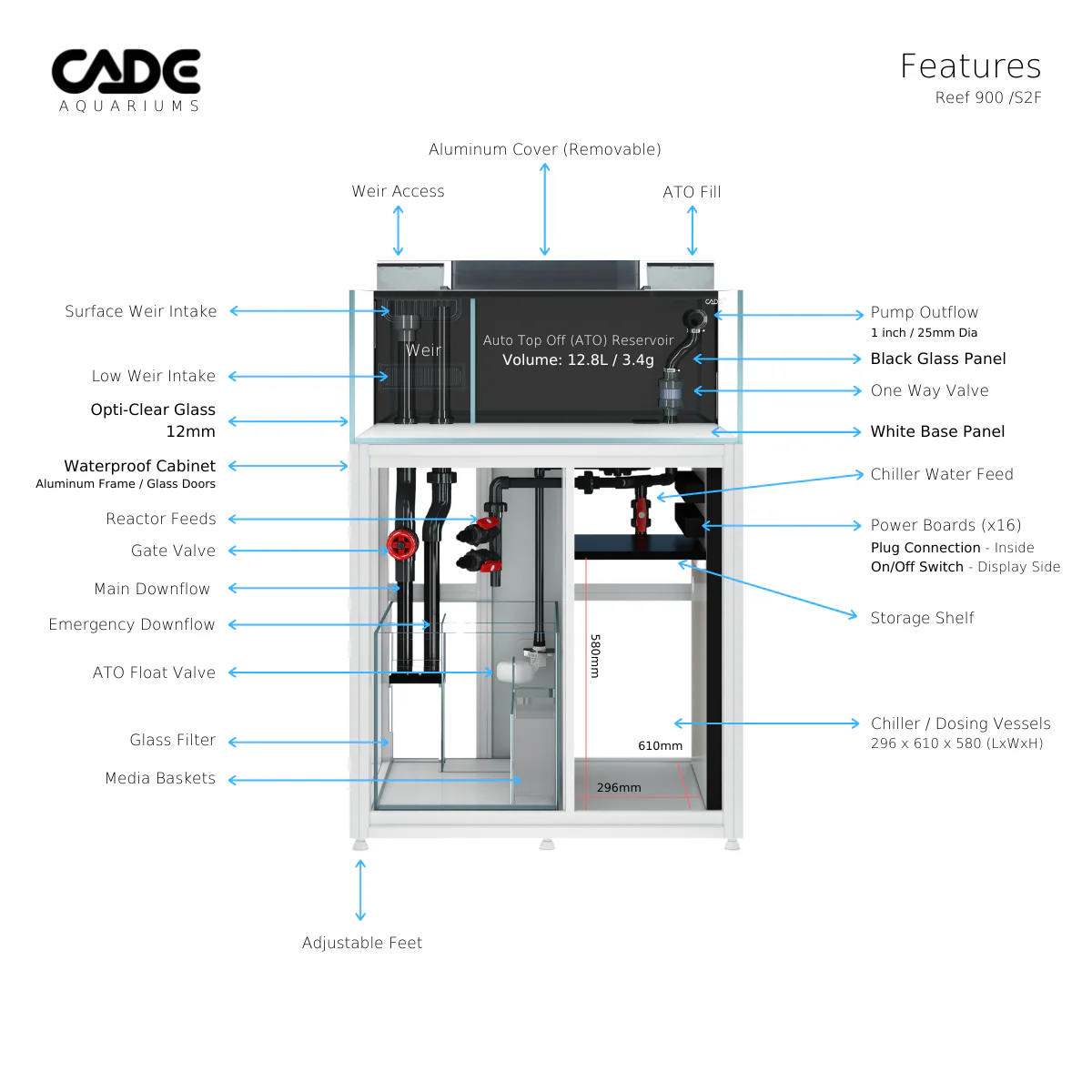 CADE Frag Reef PR2-900F White - Image 2