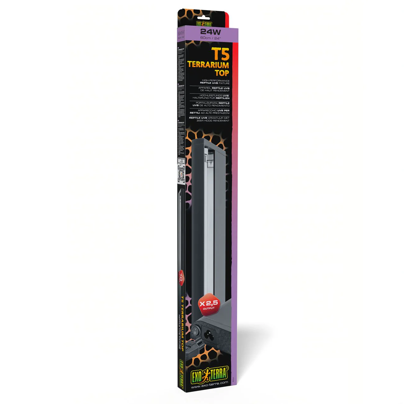 Exo-Terra T5 UVB Fixture 60cm (22″ Tube) 24w