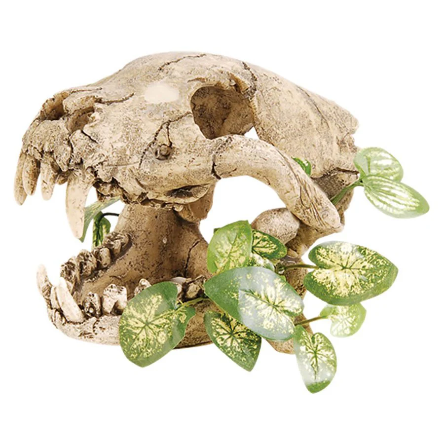 RepStyle Skull with Silk Plant 19.5 x 15.5 x 14 cm