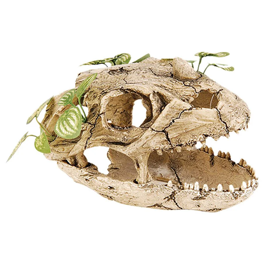 RepStyle Skull with Silk Plant 21.5 x 13 x 14 cm